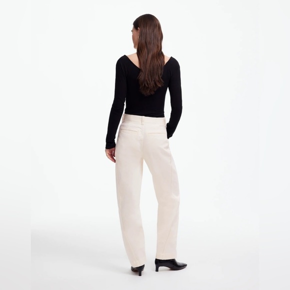 NWT Madewell Tapered Denim Trousers in Vintage Ivory, High Rise, Size 28 - Picture 4 of 16